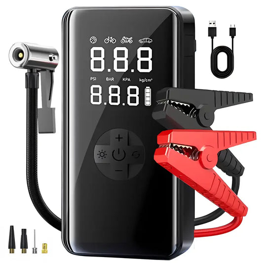 Kit de arranque de batería de coche con compresor de aire